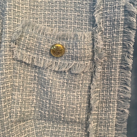 Saks Fifth Avenue light blue tweed Blazer (M) - Picture 7 of 8